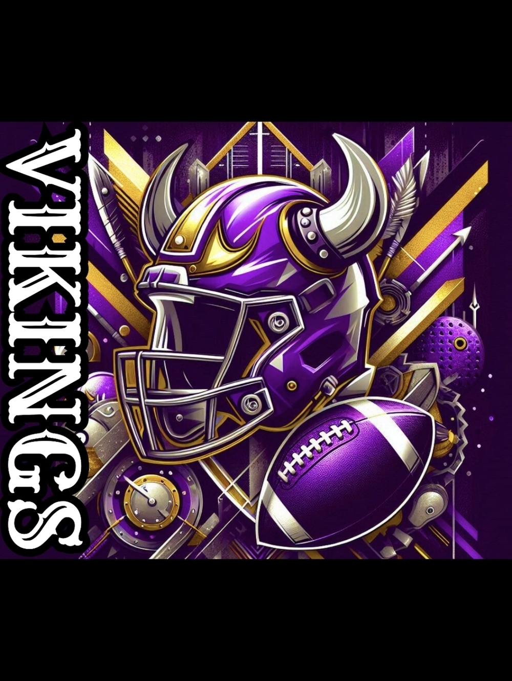 Sublimation Purple and Gold Viking Helmet Tumbler